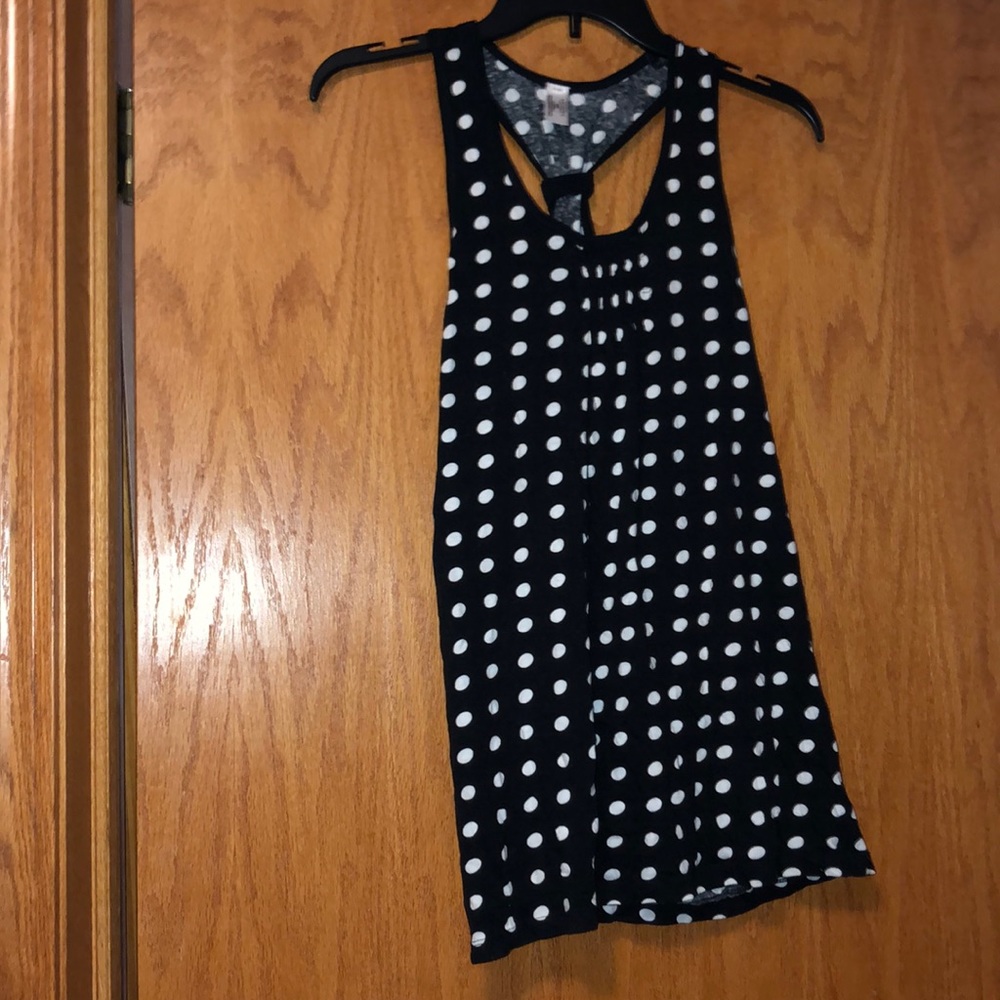 Black polka dot tank top